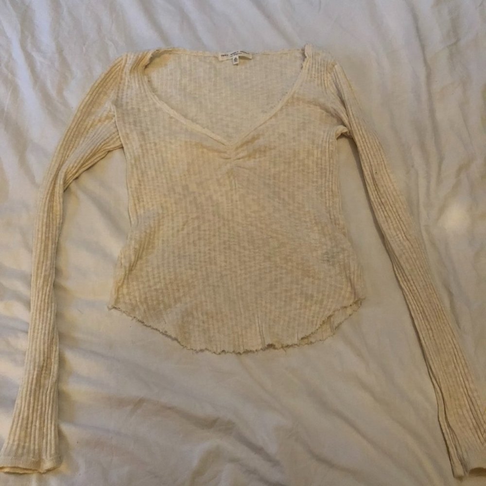 Truly Madly Deeply cream long sleeve shirt